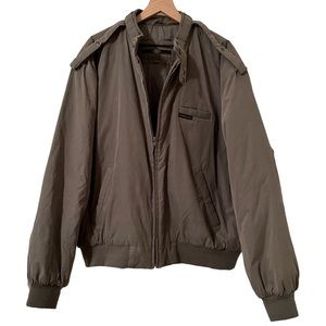 Vintage Members Only Gray Microfiber Zip Bomber Jacket - Sz. XL